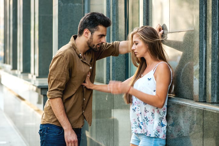 A couple having a fight