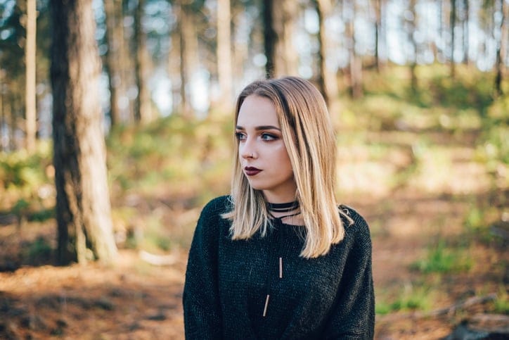 Young woman at forest