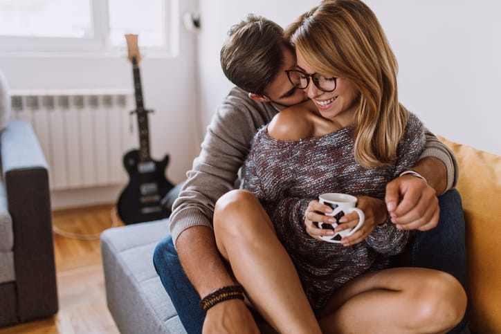 Flirty Couple Enjoying Free Time