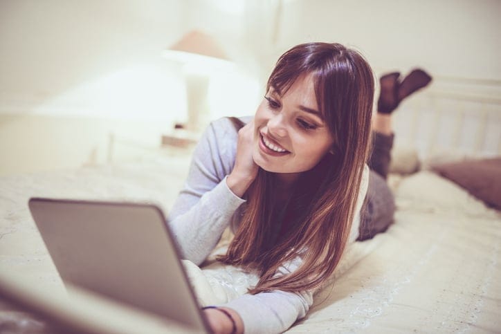 Woman surfing the internet.