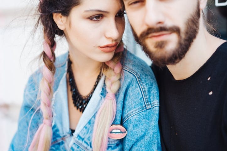 Man and wife communicating.