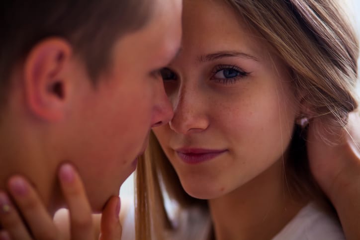 Woman staring directly into camera.