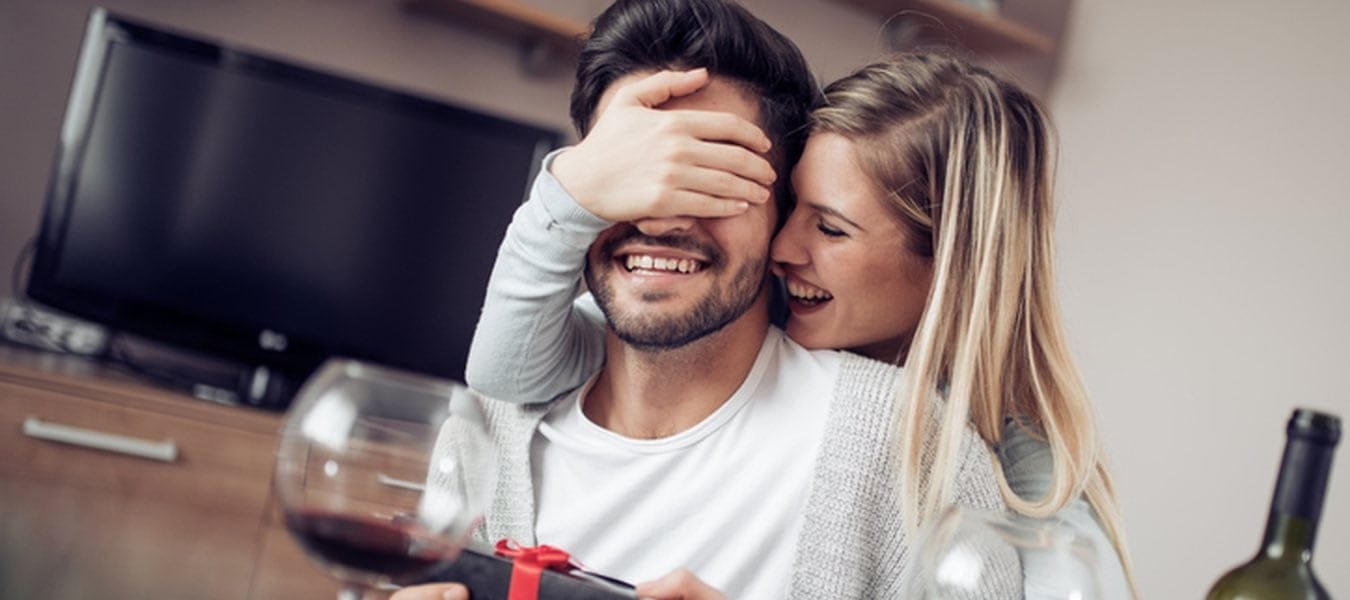 Man and woman sharing a surprise.