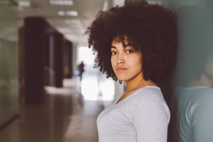 Woman looking at the camera