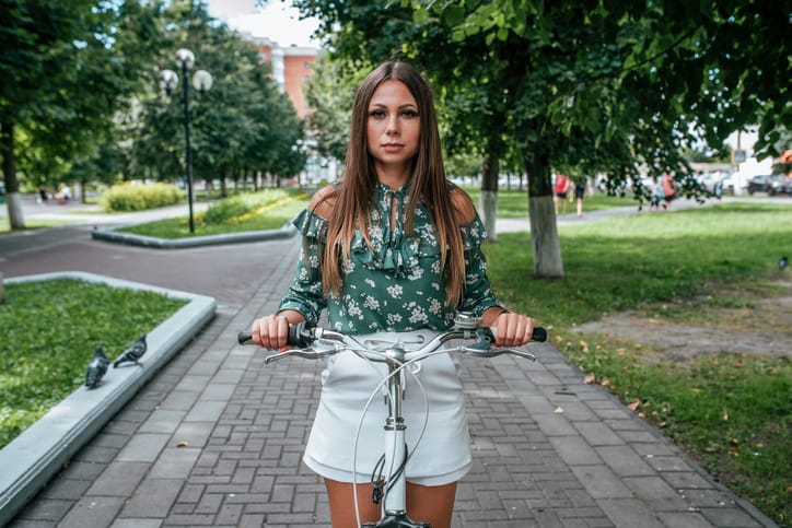 woman bike