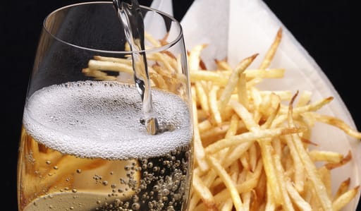 Champagne and french fries.