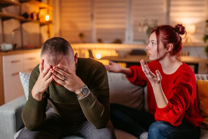 angry girlfriend calling out boyfriend