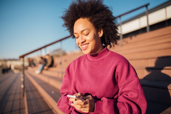 African American girl enjoying outdoors