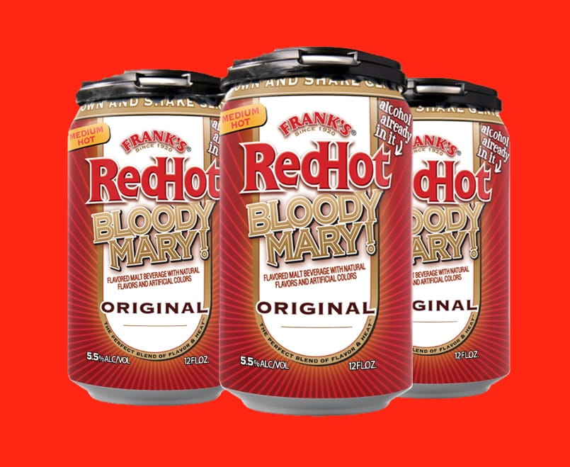 Frank's Redhot bloody Mary cans.