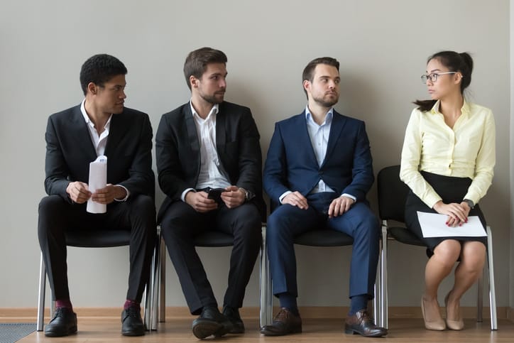 Men showing bias against women.
