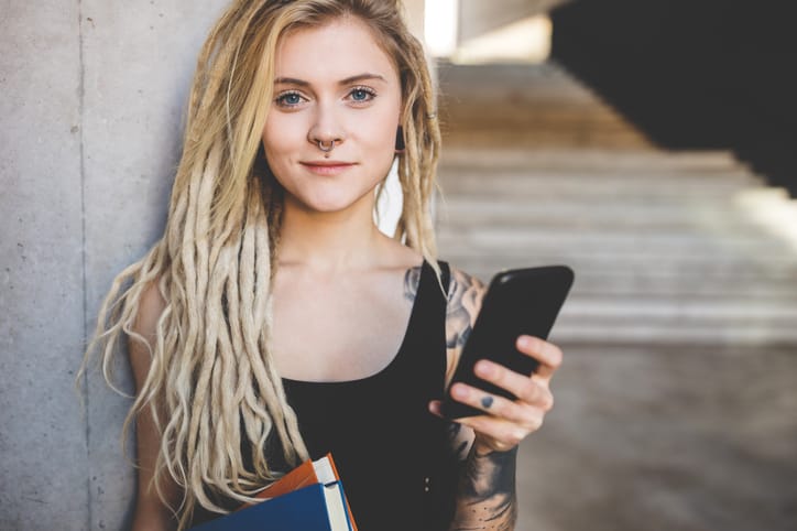 urban girl with dreadlocks