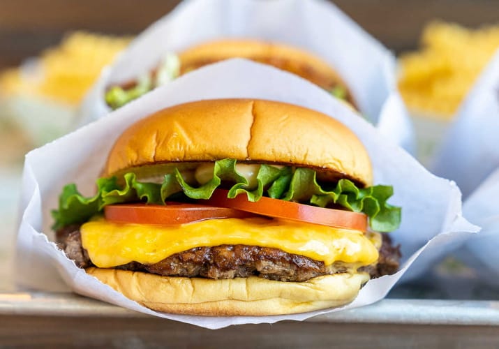 Hamburger with the fixings.