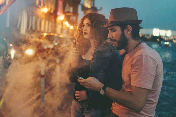 couple outside in the city