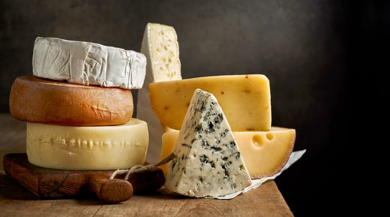 Various types of cheese.