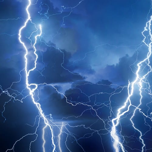 Lightning on the sky.