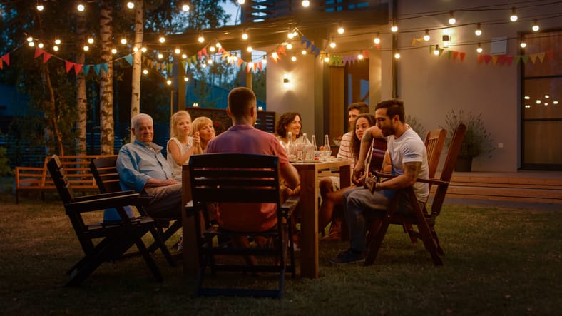 dinner party among friends