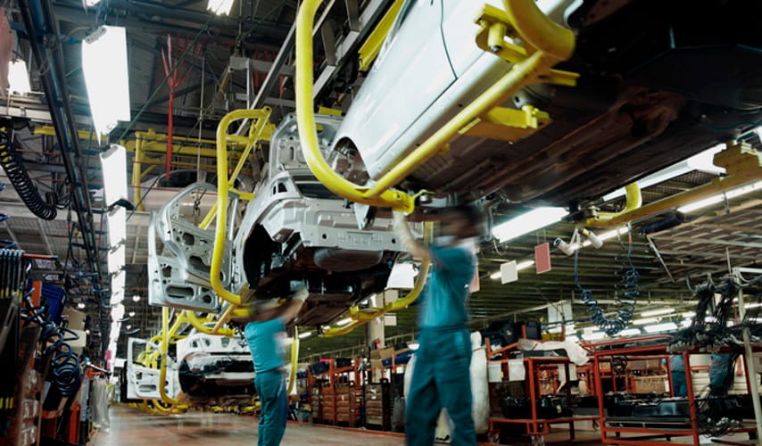 workers in a car manufacturing company