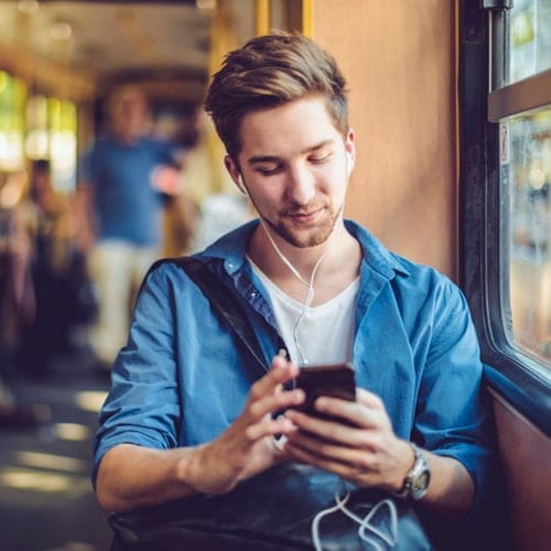 man holding his mobile phone