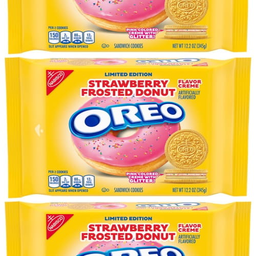 oreo strawberry frosted donut