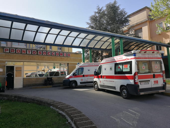 hospital entrance ambulance