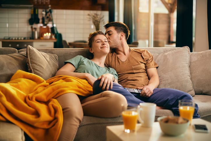 couple sitting at home