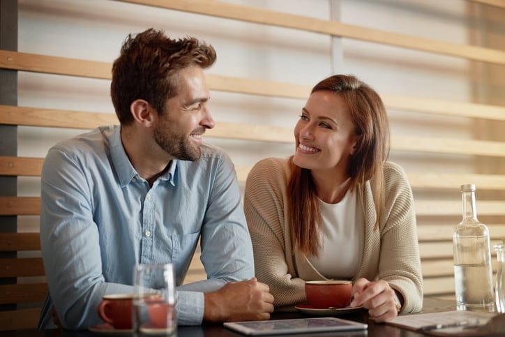 A couple having a conversation