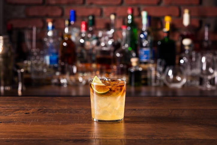 whiskey on a bar