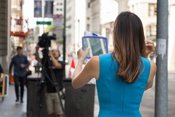 female reporter