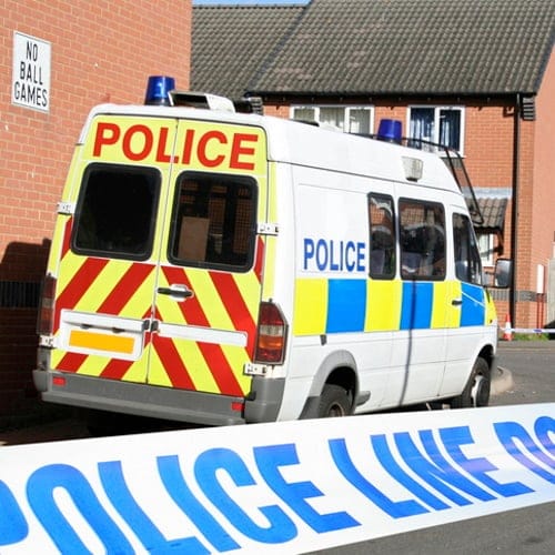 Police car in a street.