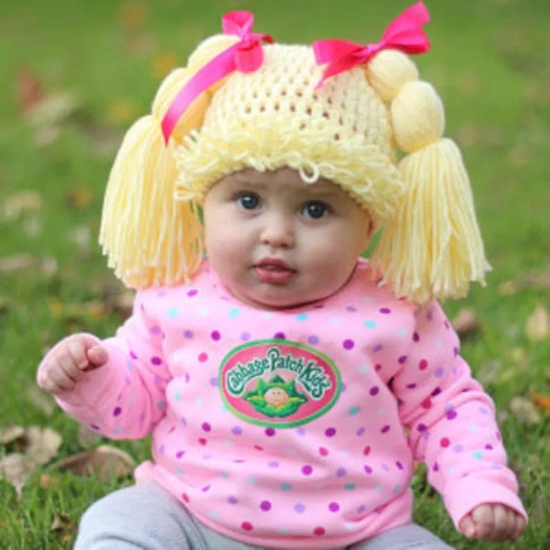 crochet cabbage patch kid hat