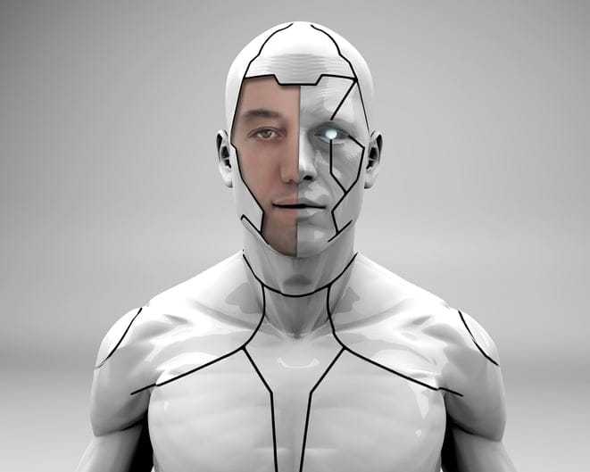 A man in robot suit.