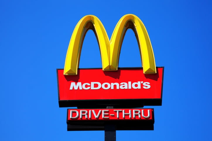 A McDonald's restaurant sign.