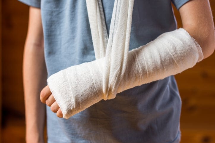 broken arm in sling