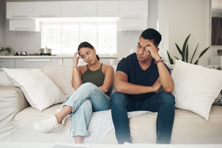 couple at home arguing