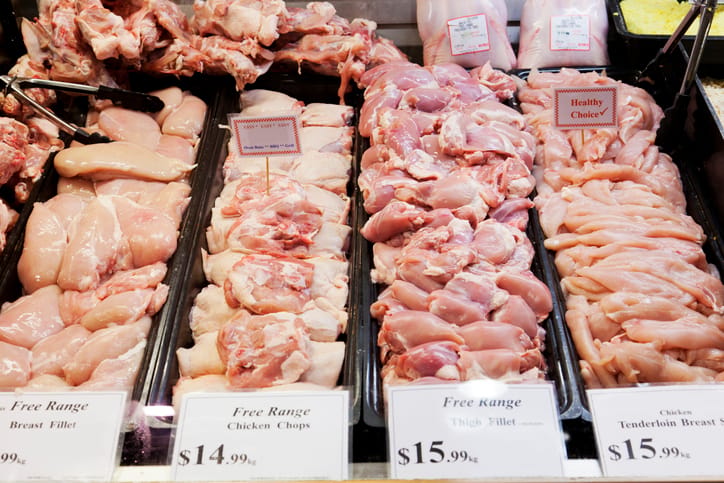 Fresh meat in a market.
