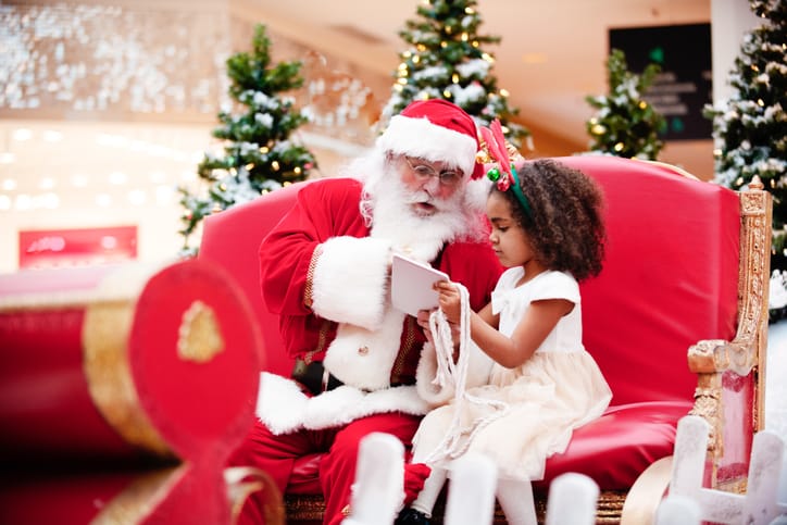 santa claus with a child