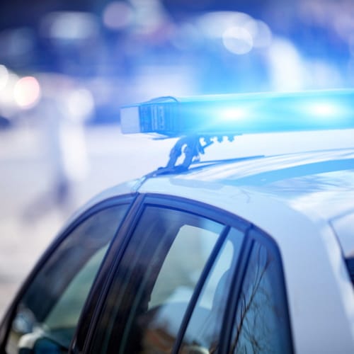 police car blue lights