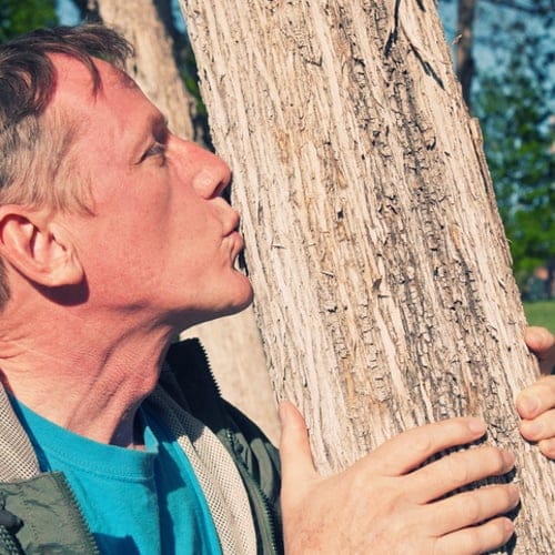 ecosexual man with tree