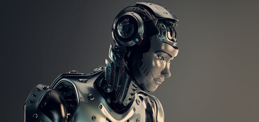 A futuristic robot man.