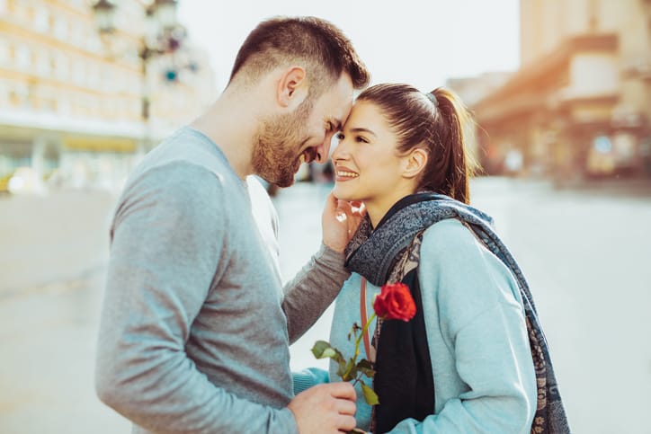 Couple celebrating their anniversary.