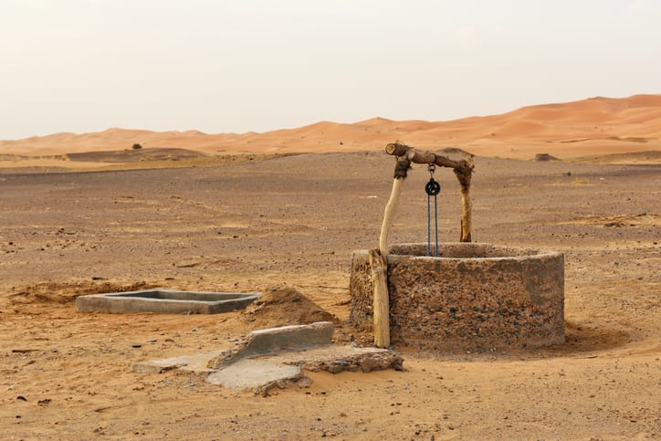 A well in the desert.