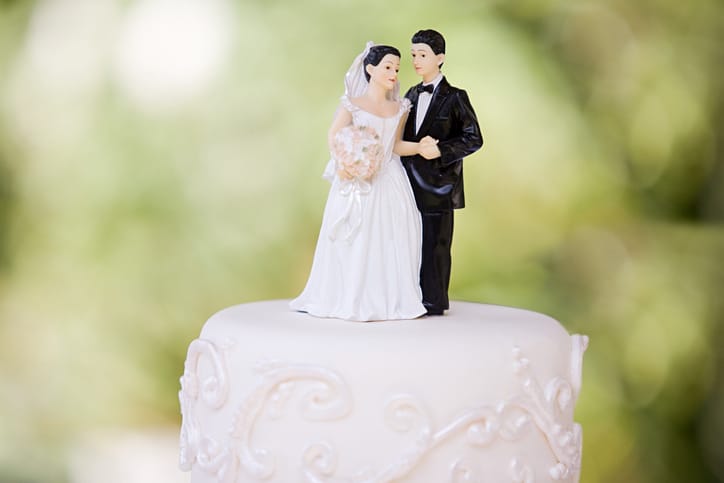 top of wedding cake
