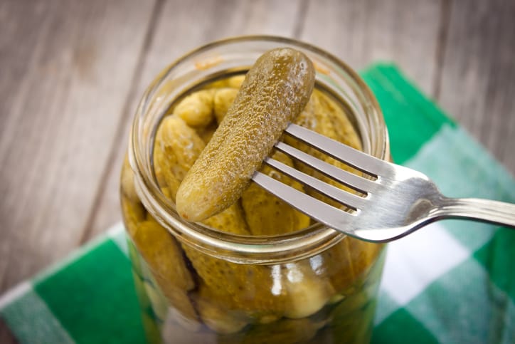 Jar of pickled cucumber