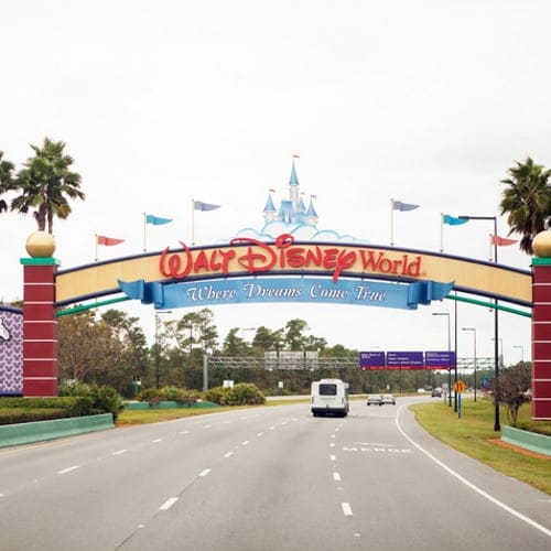 The entrance to Disney World.