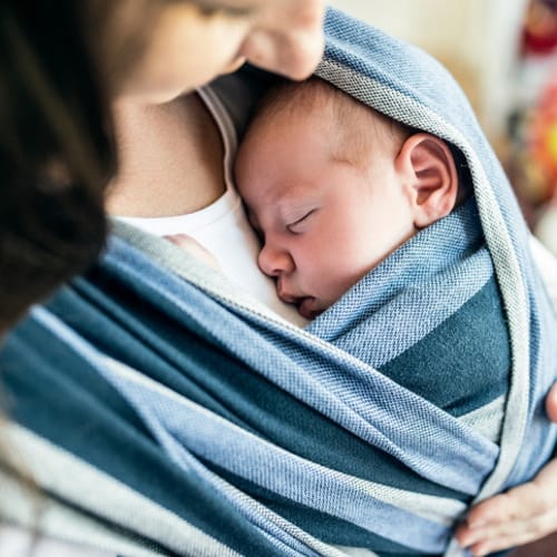 woman holding baby