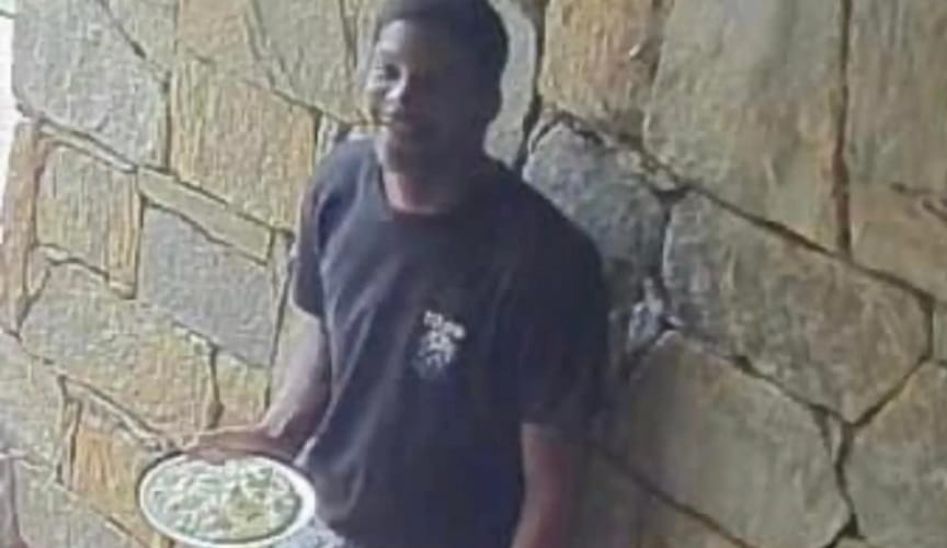man with whipped cream plate