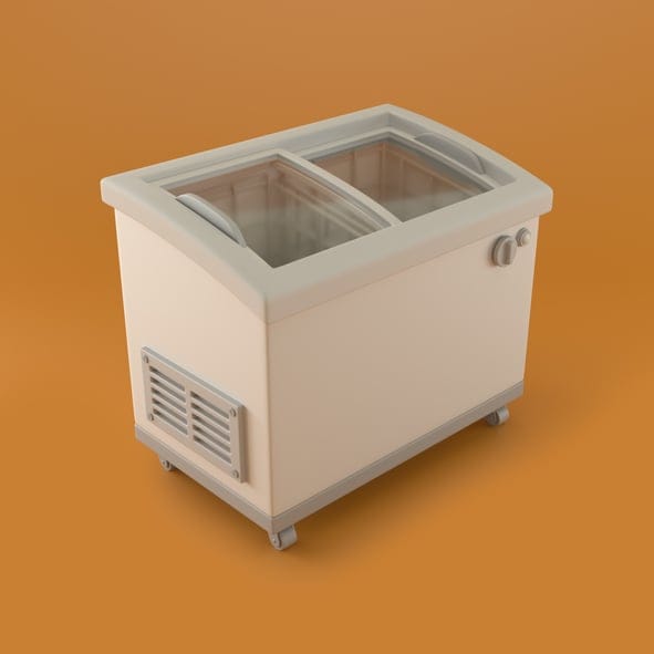 A chest freezer.