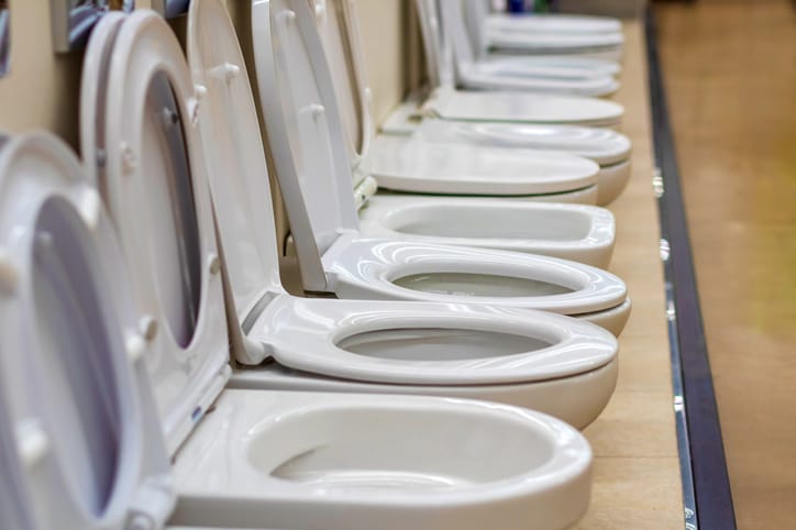Exhibition of various toilets in the market.