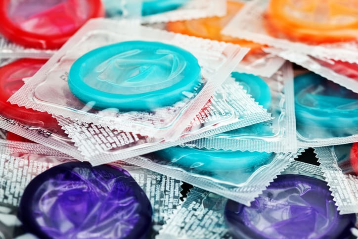 Pile of condoms.