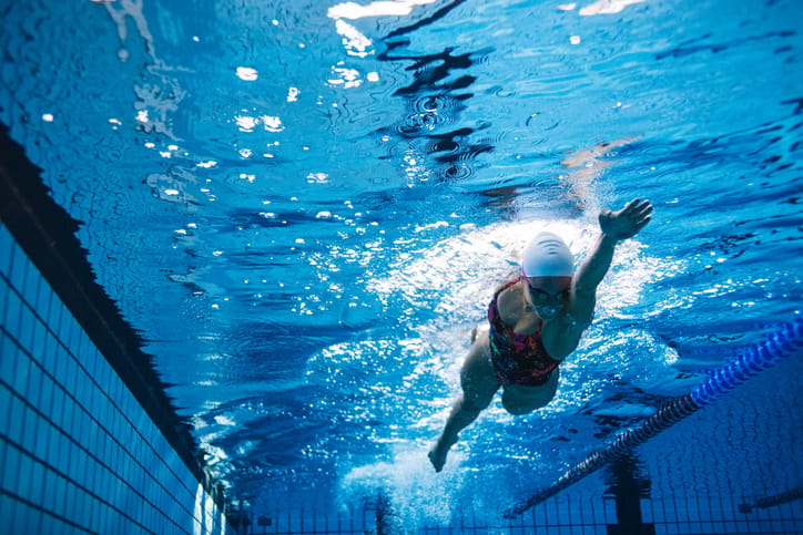 swimmer in a swimming pool